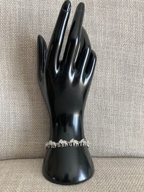 Silver Elephant Link Cubic zirconia Bracelet - Unbranded